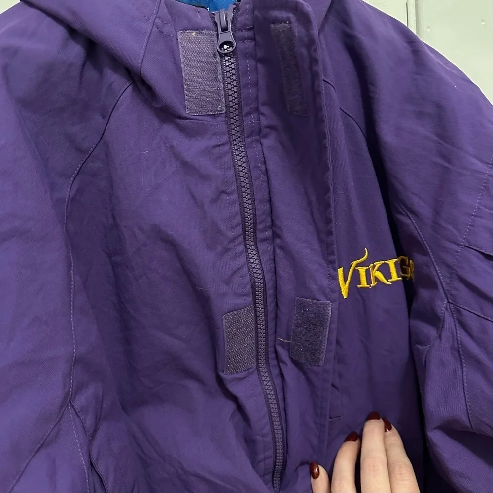 Rare Vintage Minnesota Vikings Kids M 10/12 Stadium Jacket Coat NFL Reebok